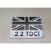 Land Rover Vehicle Car Body Decoration Metal Plate Emblem Badge - UK Flag 2.2 TDCI Badge