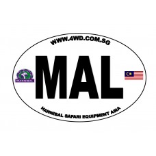 Overland MAL Malaysia Oval Country Code Car Sticker 
