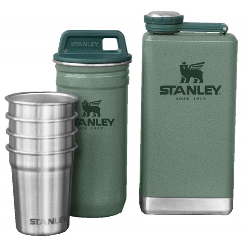 Stanley Adventure Pre-Party Shotglass & Flask Set Hammertone Green