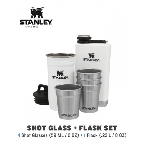 Stanley Pre-party 8 Oz Flask & 2 Oz Shot Glasses With Carry Case Set (7