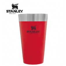 Stanley Vacuum Insulated Stacking Tumbler Stainless Steel Pint Drinking Cup 473ml 16oz Matt Red