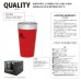 Stanley Vacuum Insulated Stacking Tumbler Stainless Steel Pint Drinking Cup 473ml 16oz Matt Red